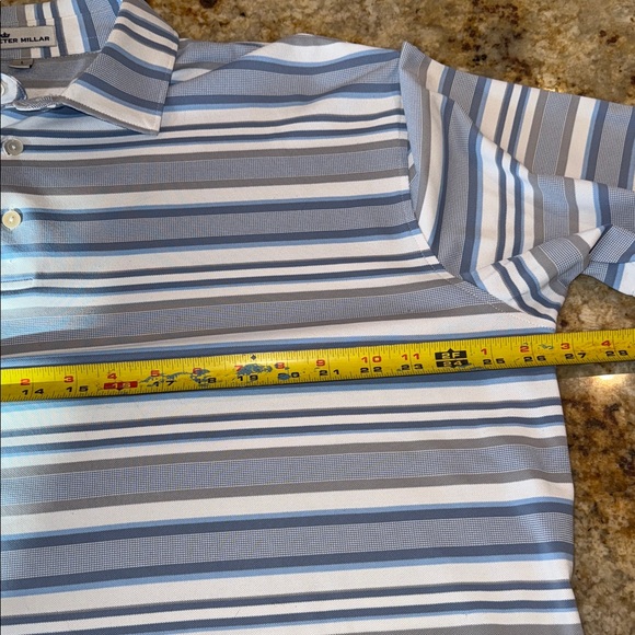 Peter Millar Blue and White Striped Polo - Picture 4 of 8